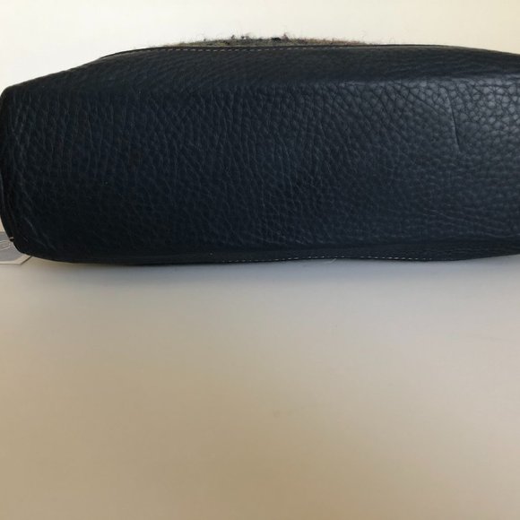 BORN Wool Navy Leather Southwestern Boho Tote Shopper Bag - Picture 10 of 11